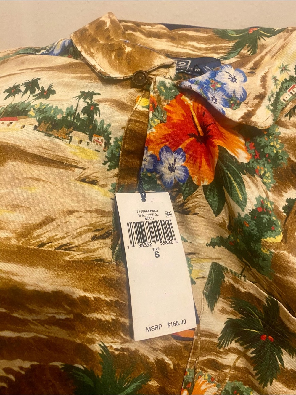 Polo Ralph Lauren Tropical Short Sleeve Shirt Men’s 55% Linen Size Small